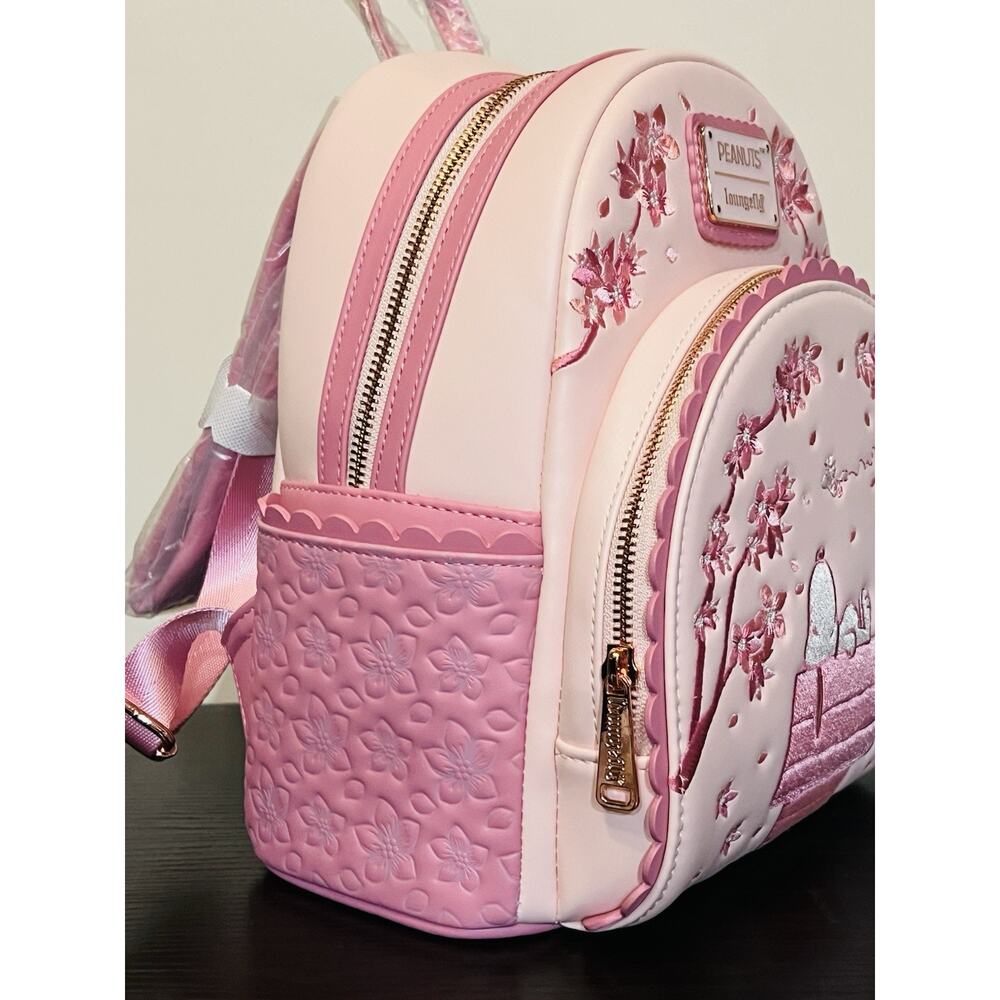 Loungefly Peanuts Snoopy Cherry Blossom Mini Backpack - Picture 4 of 6